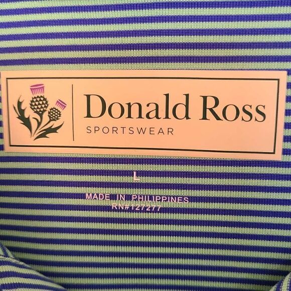 Donald Ross Mens Striped Golf Shirt Size XL - Picture 4 of 8